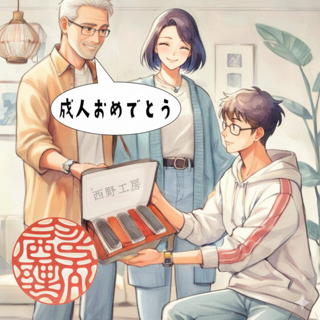 成人の御祝いに実印を贈る　就職祝いなど