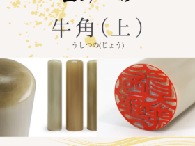 角製印材：牛角(上)