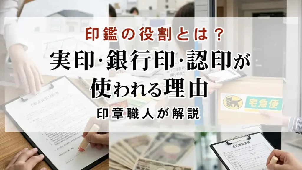 印鑑の役割とは？実印・銀行印・認印が使われる理由を印章職人が解説