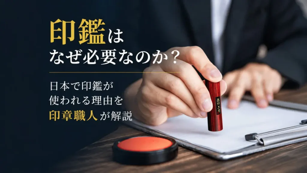 印鑑はなぜ必要なのか？日本で印鑑が使われる理由を印章職人が解説。