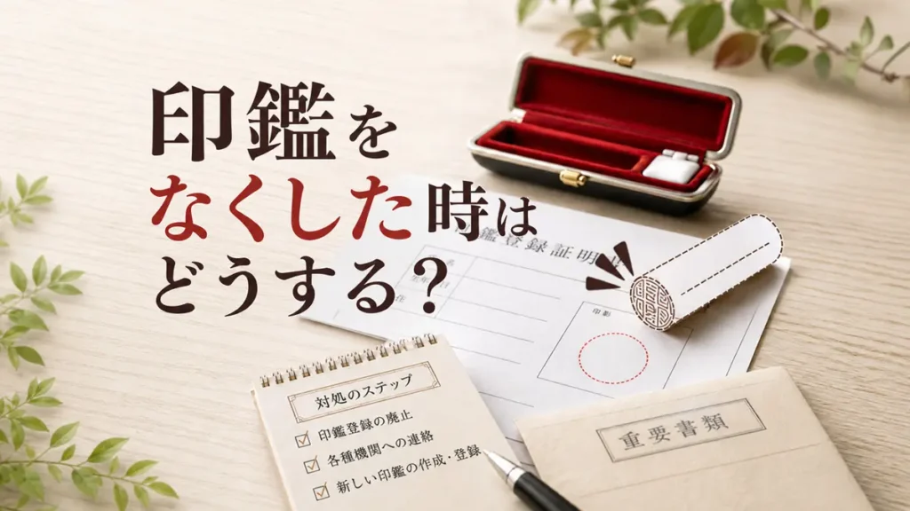 印鑑をなくした時はどうする？