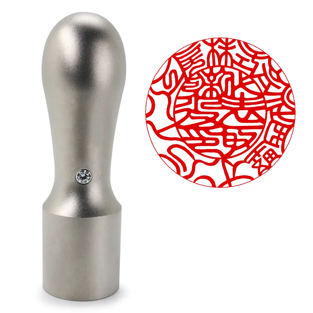 会社用印鑑 シルバーチタン丸印・ダルマ型18.0ミリ