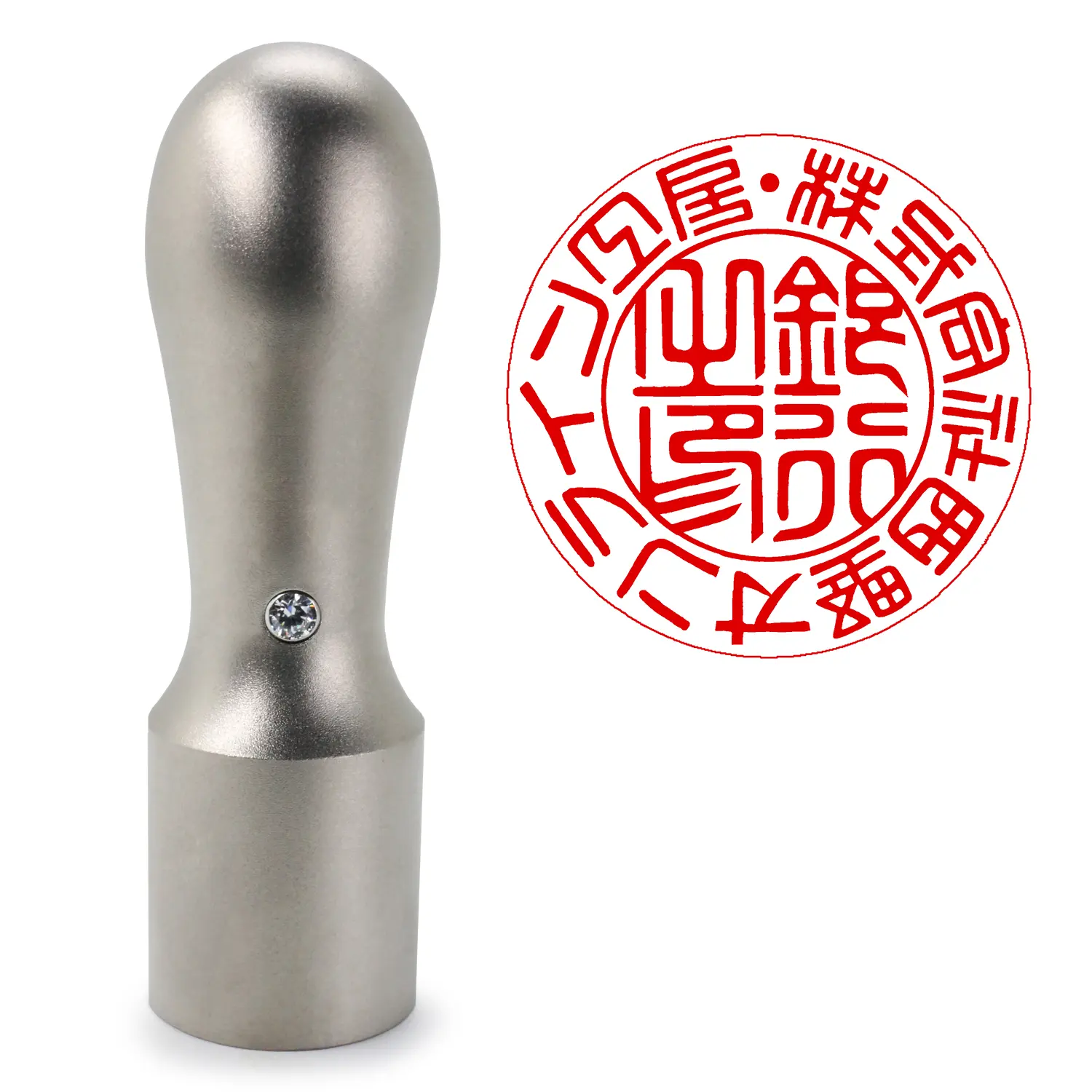 会社用印鑑 シルバーチタン丸印・ダルマ型16.5ミリ