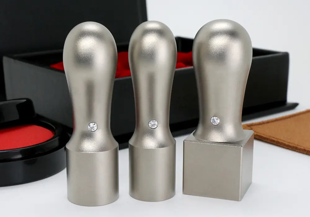 会社用印鑑３点セットシルバーチタン