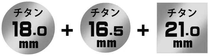 丸印18.0ミリ+丸印16.5ミリ+角印21ミリ